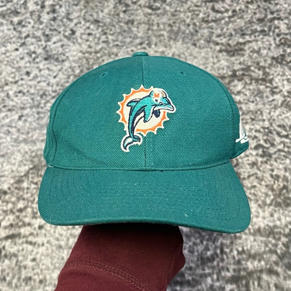 Vintage 90s Miami Dolphins Hat Fitted NFL Embroidered Logo Size 7 1/4 Blue